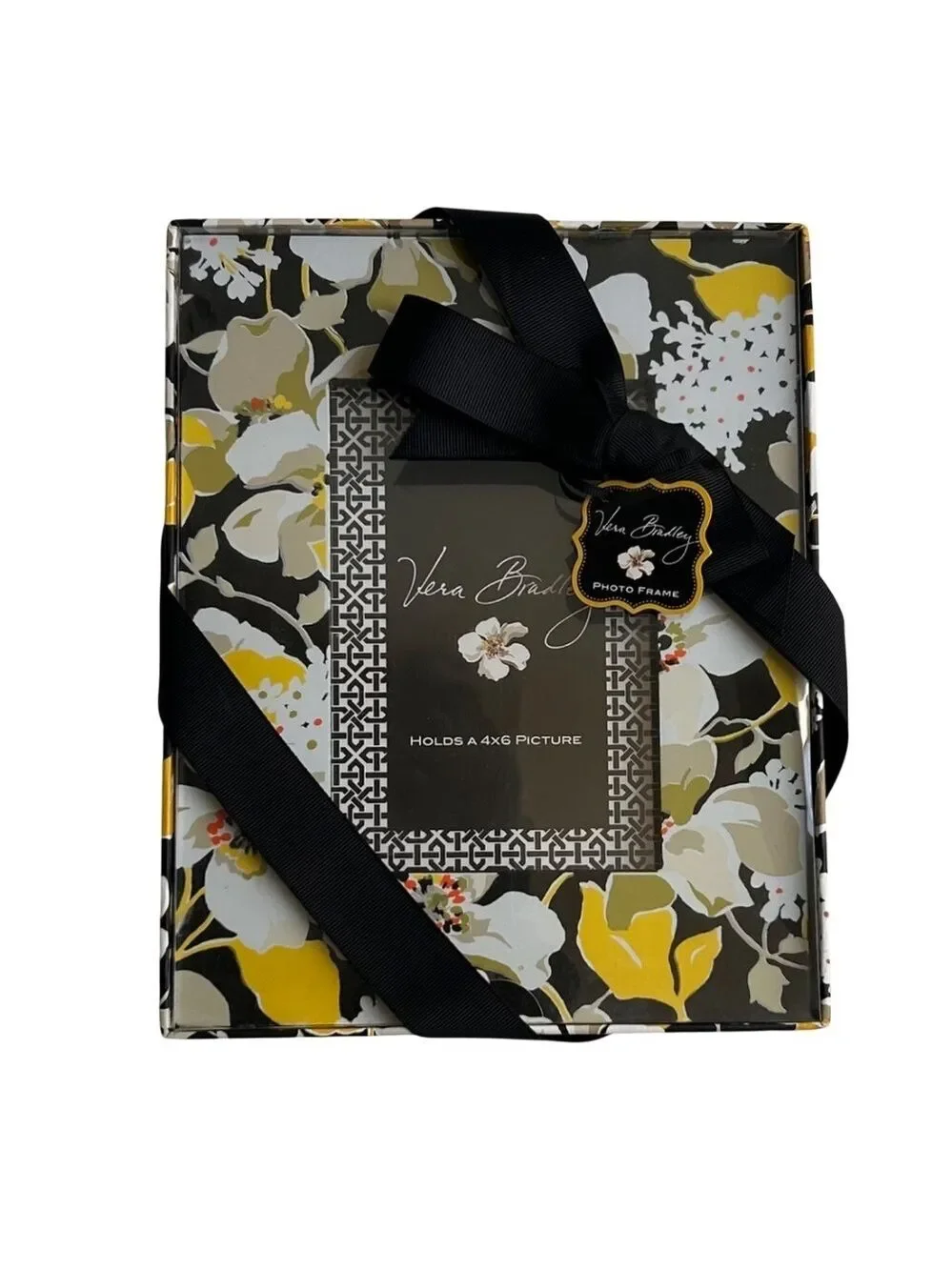 Vera Bradley Dogwood Picture Frame for 4x6 Picture NIB with Ribbon